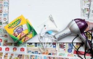 Supplies-for-melted-crayon-art